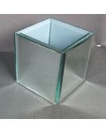 10 x 10 x 10cm Bevelled Square Mirror Vase
