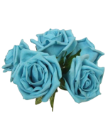 Foam Colourfast Cottage Rose x 6 Turquoise