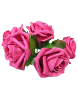 Foam Colourfast Cottage Rose x 6 Hot Pink