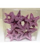 Glitter Stars Open Assorted Sizes Pink