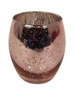 Glass Large Rose Quartz Candle Holder  75 x 90mm