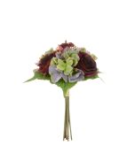 Rose/Hydrangea Bouquet 31cm Burgundy/Green