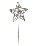 Glittered Star Wand Silver 7 x 30cm