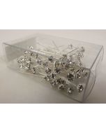 4mm Diamante Corsage Pin Silver x 72 Pins