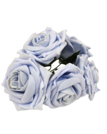 Large Cottage Foam Rose 8cm x 5 Heads Baby Blue