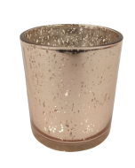 Glass Medium Rose Quartz Candle Holder 7 x 9cm