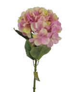 64cm Hydrangea With 4 Leaves Pink