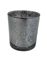 Glass Medium Silver Candle Holder 7 x 9cm