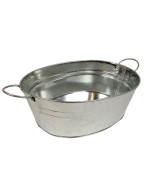 26cm Galvanised Oval Bowl W/Ears