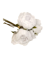 28cm White Peony Posy x 5 Heads