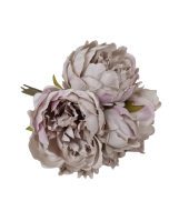 28cm Grey Peony Posy x 5 Heads