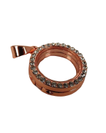 Rhinestone Circle Charm 2.5cm Rose Gold