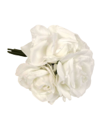 27cm Open Rose x 5 Heads Posy White