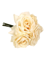 27cm Open Rose x 5 Heads Posy Light Peach