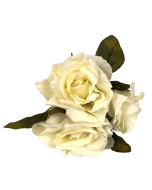 24cm Open Rose Posy x 3 Heads Cream
