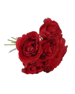 26cm Open Rose x 7 Heads Red