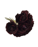 26cm Open Rose x 7 Heads Bordeaux