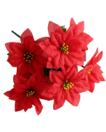 Poinsettia Bush Red 30cm x 7 Heads