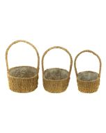Seagrass Set Of 3 Baskets Oval