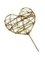Glittered Heart Wand (7cm Diameter, 30cm Handle) Gold