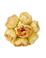 26cm Peach Peony Posy x 7 Heads