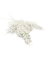 40cm Berberis Spray Glittered White