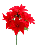 Velvet Poinsettia Bush x 7 Heads Red