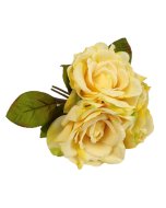 24cm Yellow Open Rose Posy
