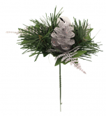 19cm Glittered Bell Pick Silver