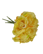 26cm Yellow Open Rose Hand Tied