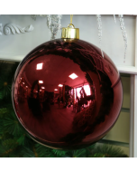 Burgundy Shiny Shatterproof Bauble (x1) (30cm)