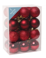 Burgundy Shatterproof Baubles (6cm) (24 pieces)