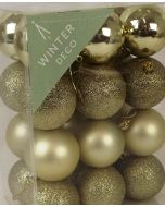 Champagne Shatterproof Baubles (6cm) (24 pieces)