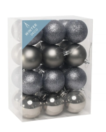 Pewter Shatterproof Baubles (6cm) (24 pieces)