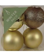 Champagne Shatterproof Baubles (10cm) (4 pieces)
