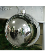 Silver Shiny Shatterproof Bauble (x1) (30cm)
