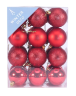 Red Shatterproof Baubles (6cm) (24 pieces)