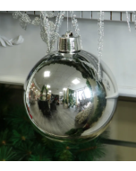 Silver Shatterproof Bauble (20cm)