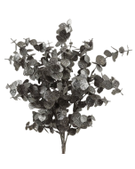 Glittered Eucalyptus Bush 55cm Silver