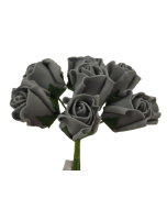 Colourfast Foam Rose Bud x 8 Heads App 3cm Grey