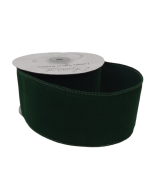 Velvet Wired Edge Ribbon 60mm x 10mtrs Green