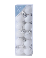 White Shatterproof Baubles (3cm) (24 pieces)