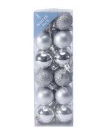 Silver Shatterproof Baubles (3cm) (24 pieces)