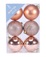 Champagne Shatterproof Baubles (8cm) (6 pieces)