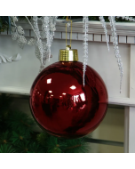 Burgundy Shiny Shatterproof Bauble (x1) (20cm)