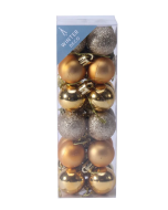 Gold Shatterproof Baubles (3cm) (24 pieces)
