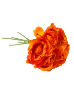 26cm Orange Open Rose Hand Tied x 7 Heads