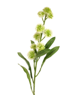 78cm Flocked Pom Pom Spray White/Green