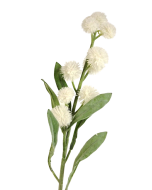 78cm Flocked Pom Pom Spray White