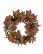 Autumn Maple Leaf Wreath 66cm Brown